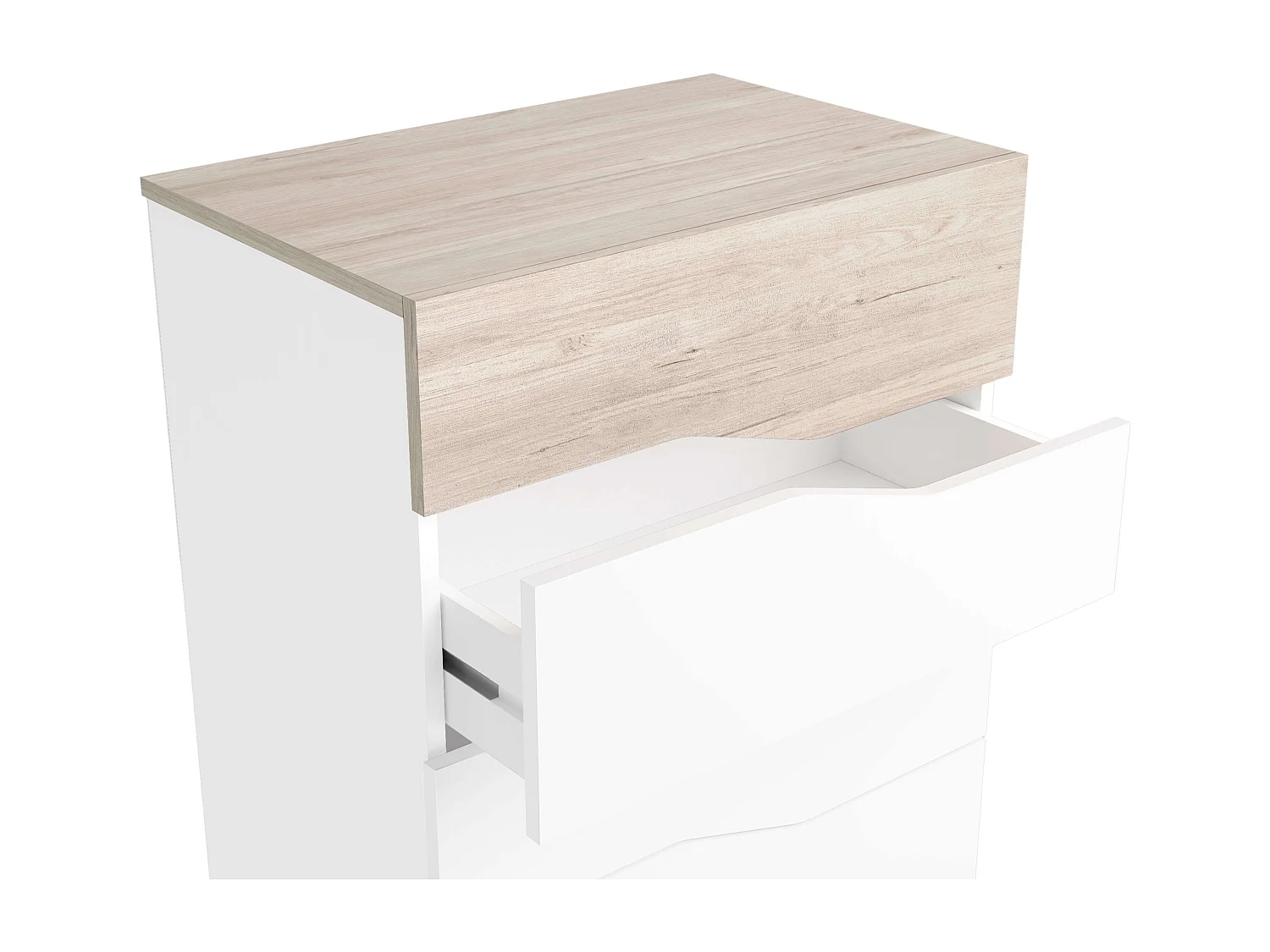 Commode Cannes 6 tiroirs en blanc mat et Sahara 62 x 111 x 41 cm