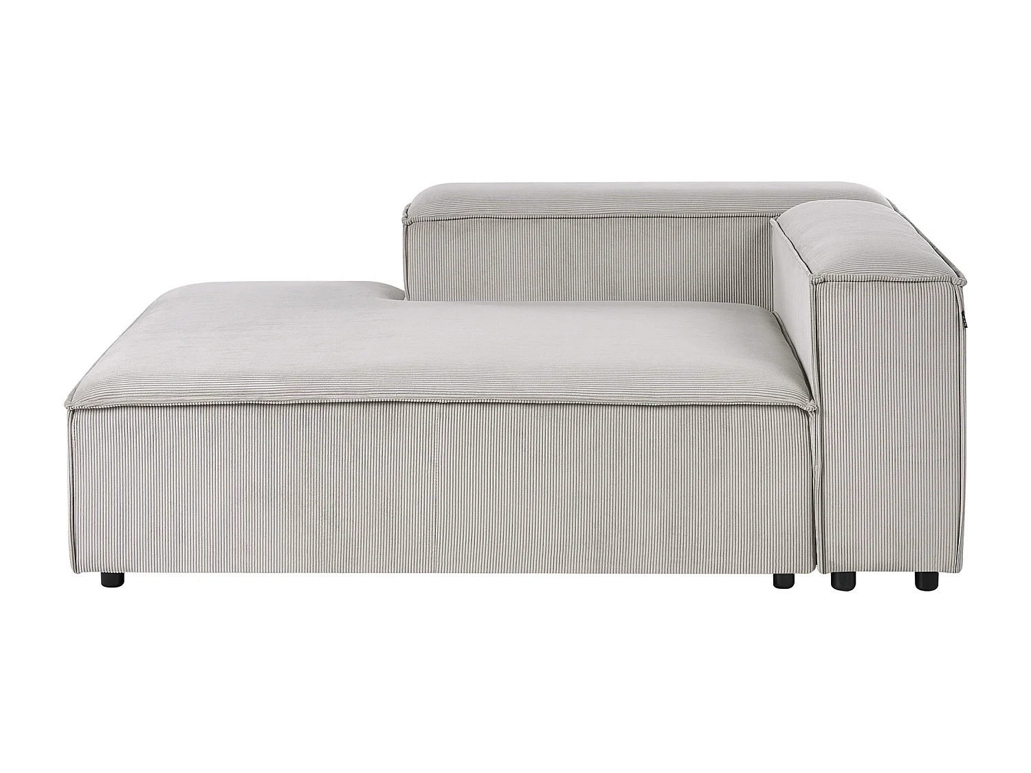 Canapé d'Angle à gauche en Velours Côtelé Modulaire 4 Places Pieds Noirs Taupe Ardal