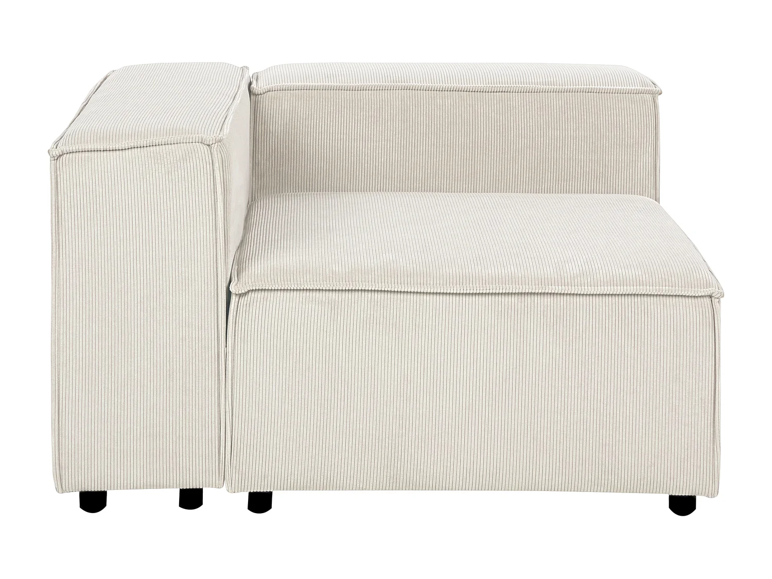 Module d'angle ARDAL Velours côtelé Blanc cassé Côté droit