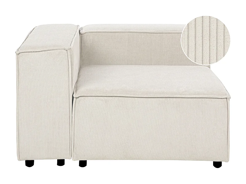 Module d'angle ARDAL Velours côtelé Blanc cassé Côté droit