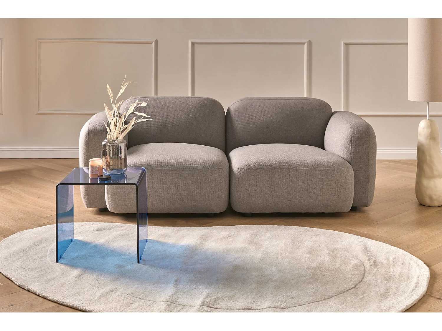 Canapé 3 places AFOSS Tissu Taupe