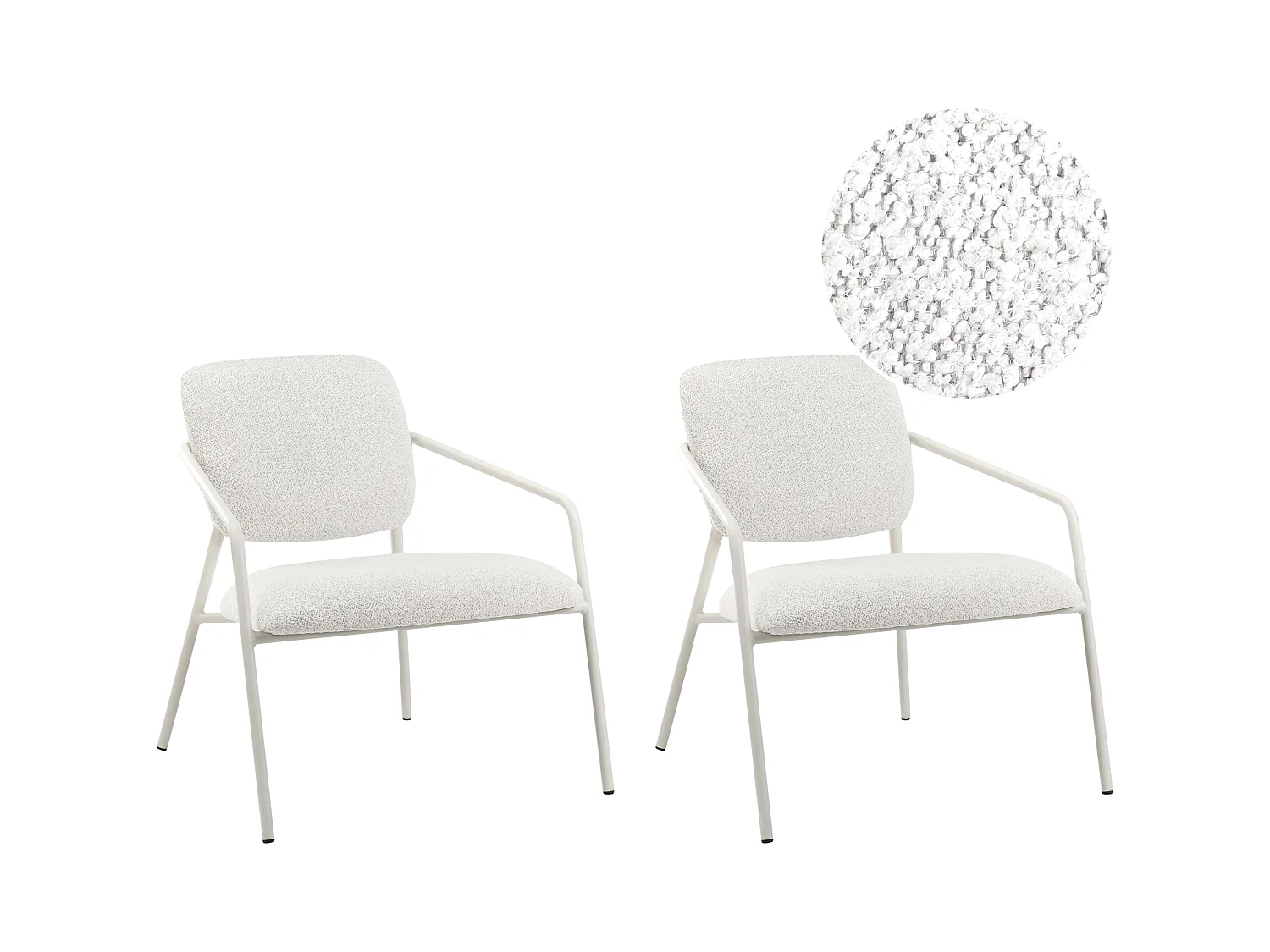 Lot de 2 fauteuils LOA Tissu Blanc cassé