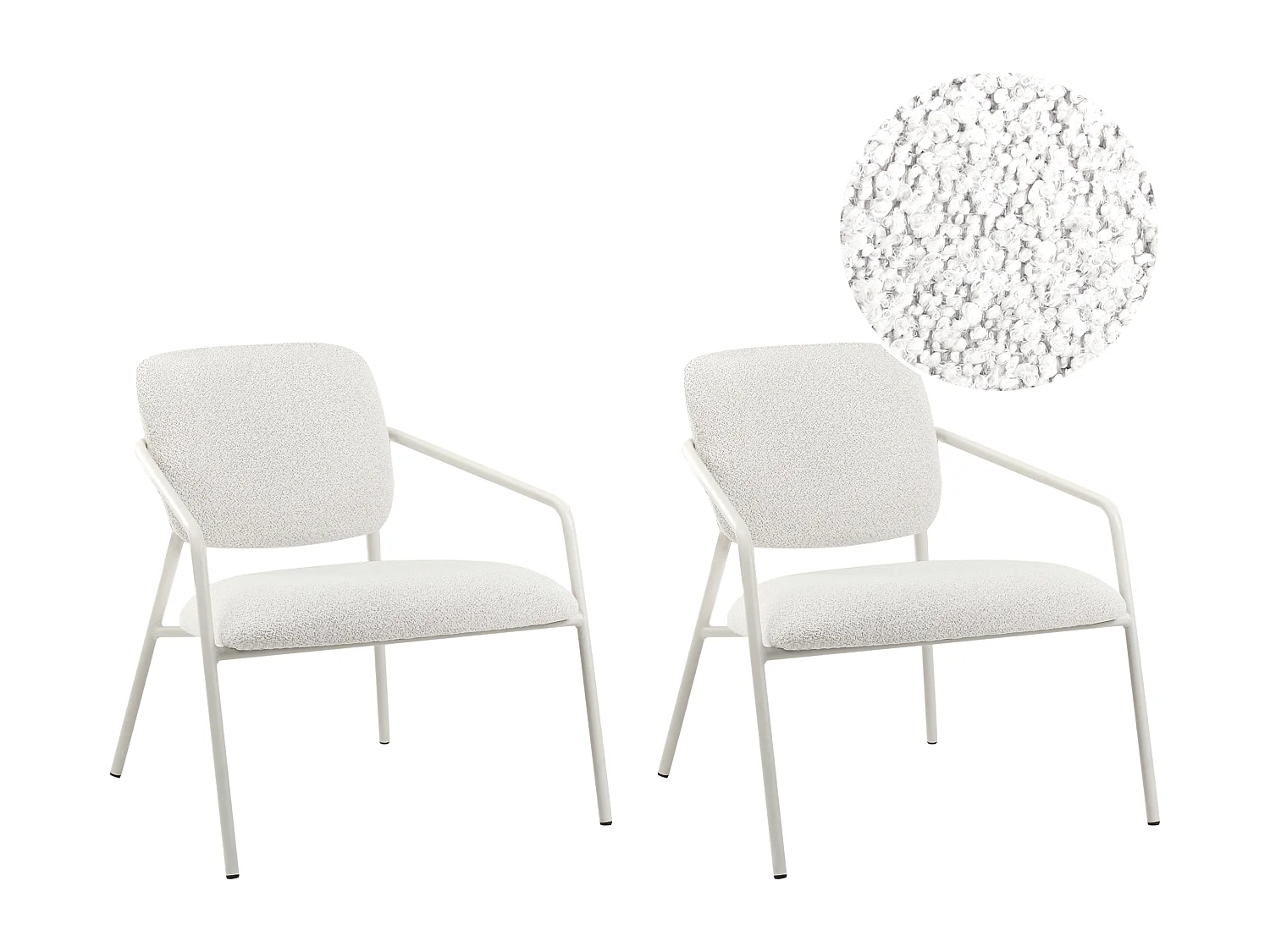 Lot de 2 fauteuils LOA Tissu Blanc cassé