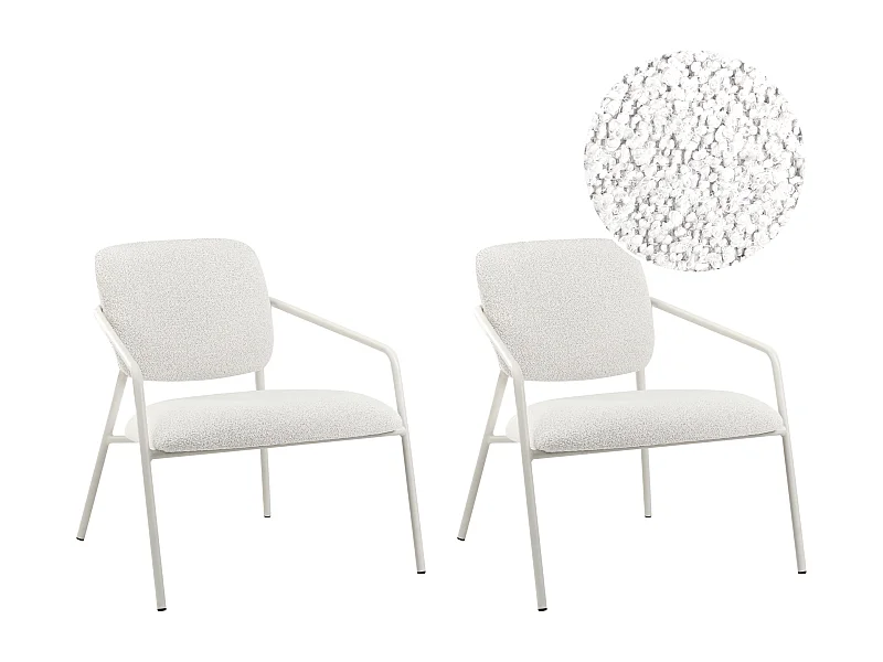 Lot de 2 fauteuils LOA Tissu Blanc cassé