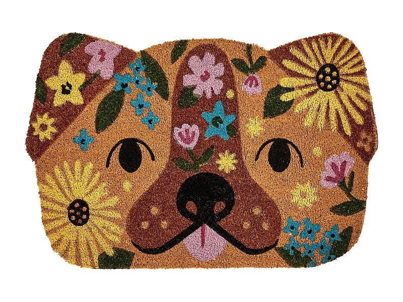 Paillasson TIBIG Multicolore 60 x 90 cm Chien Fibre de coco