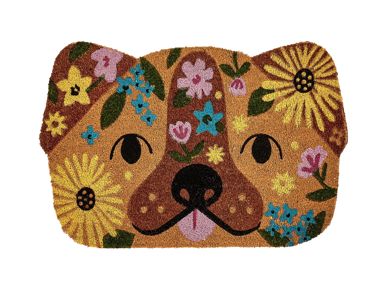 Paillasson TIBIG Multicolore 60 x 90 cm Chien Fibre de coco