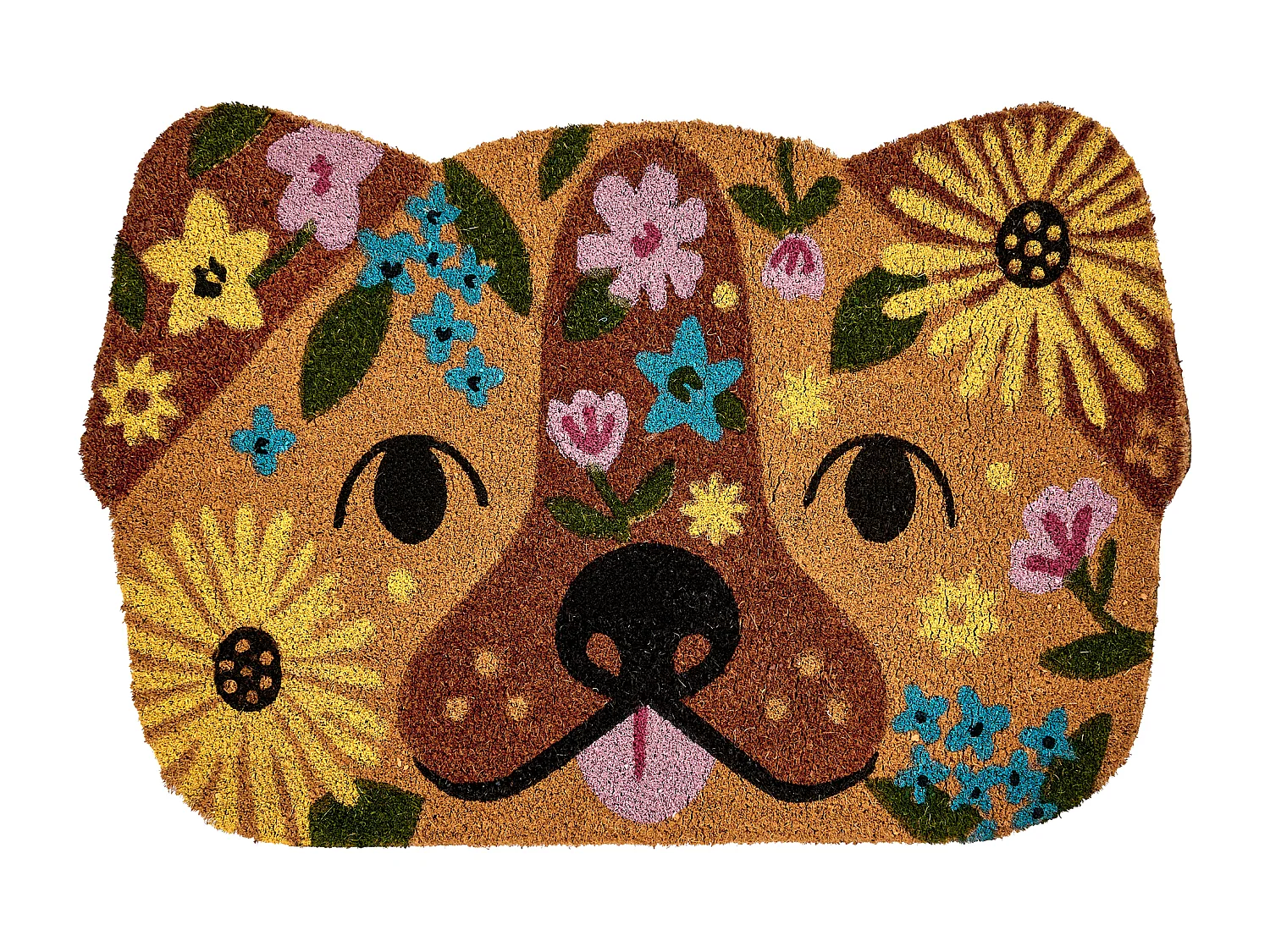 Paillasson TIBIG Multicolore 60 x 90 cm Chien Fibre de coco