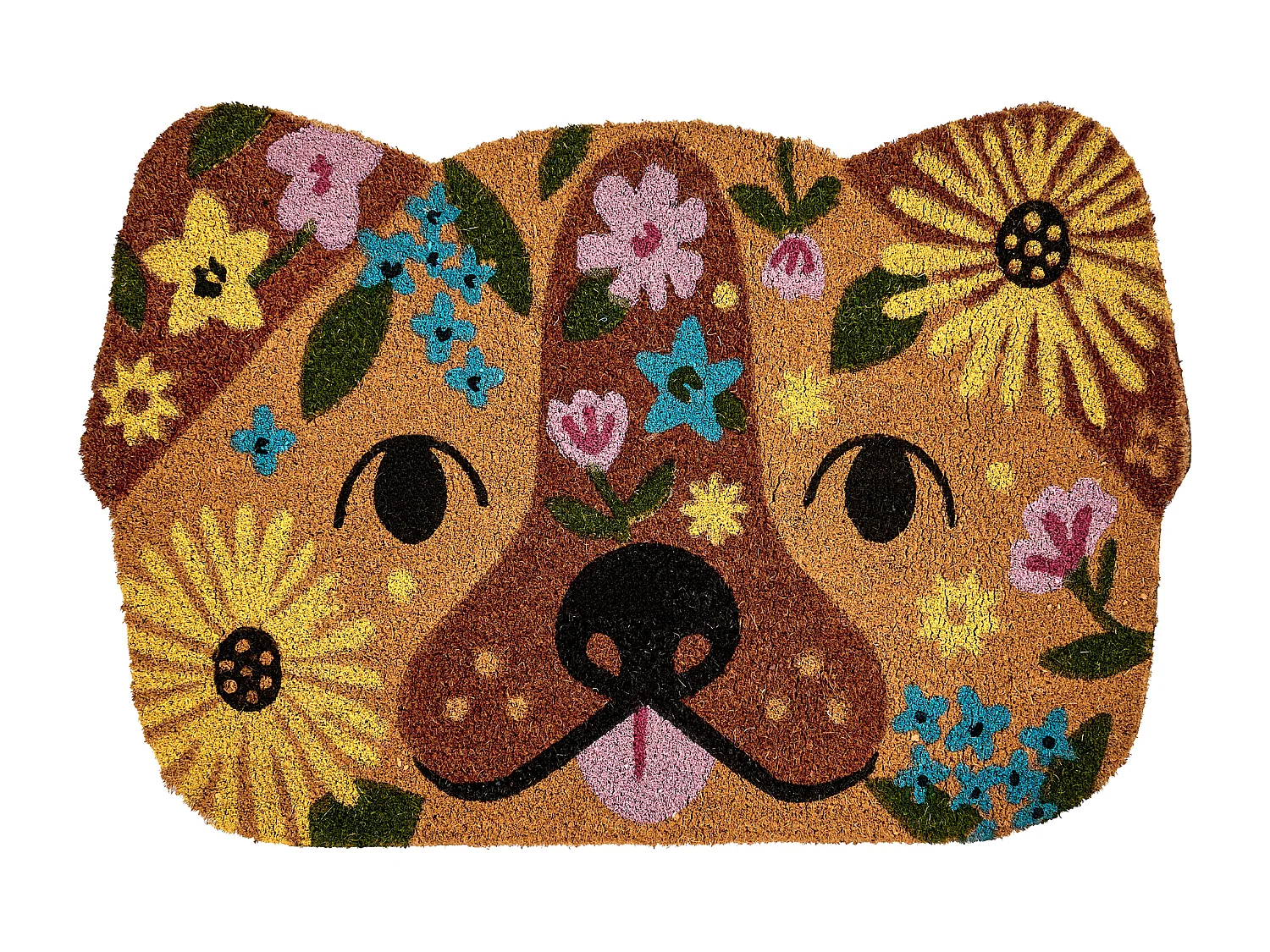 Paillasson TIBIG Multicolore 60 x 90 cm Chien Fibre de coco