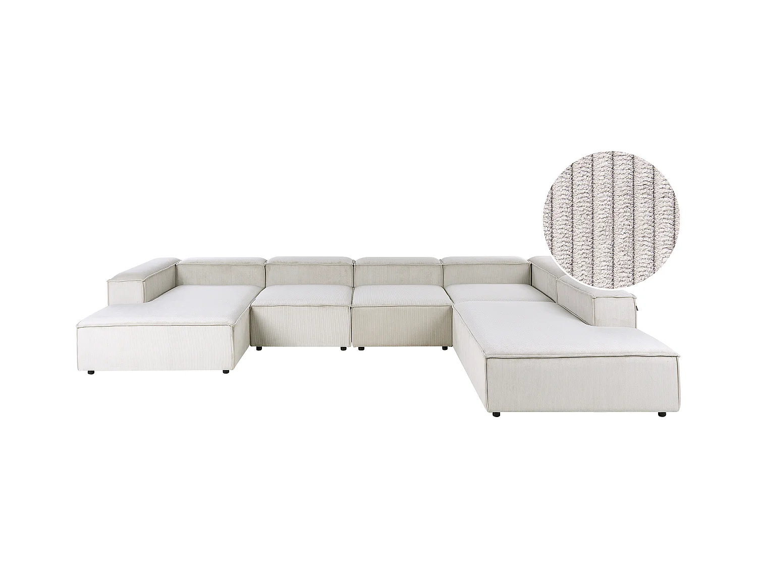 Canapé d'angle modulable 5 places ARDAL Velours côtelé Taupe Côté droite