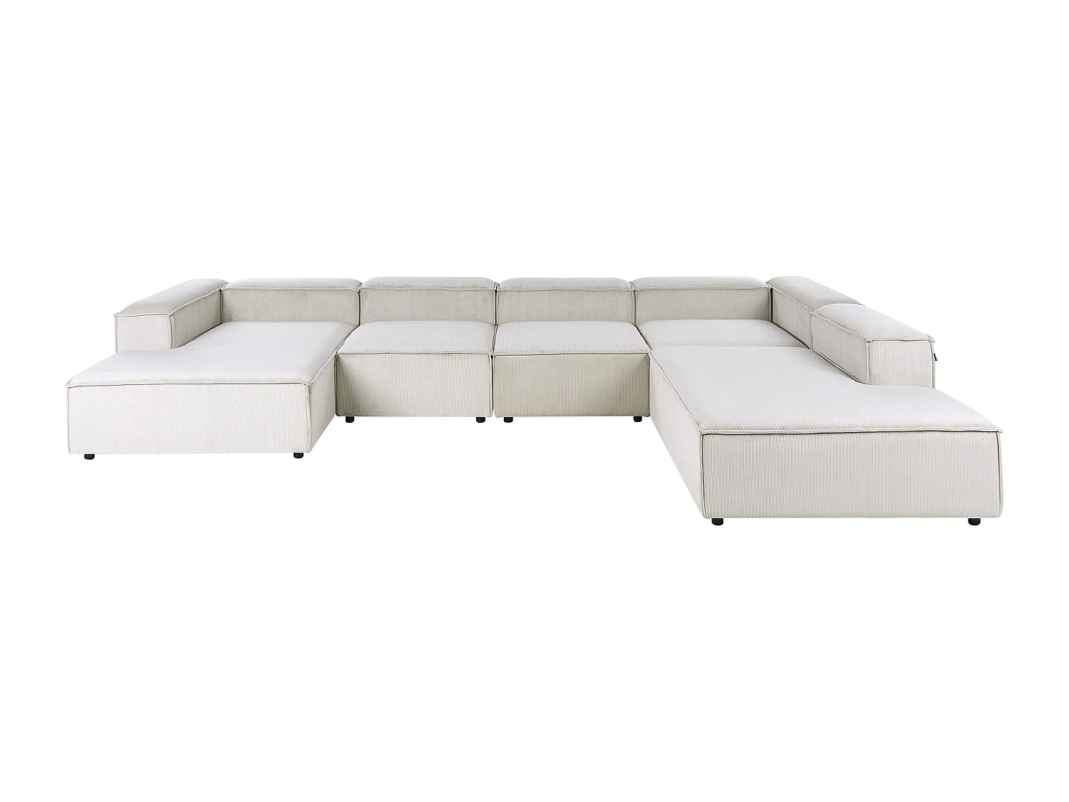 Canapé d'angle modulable 5 places ARDAL Velours côtelé Taupe Côté droite