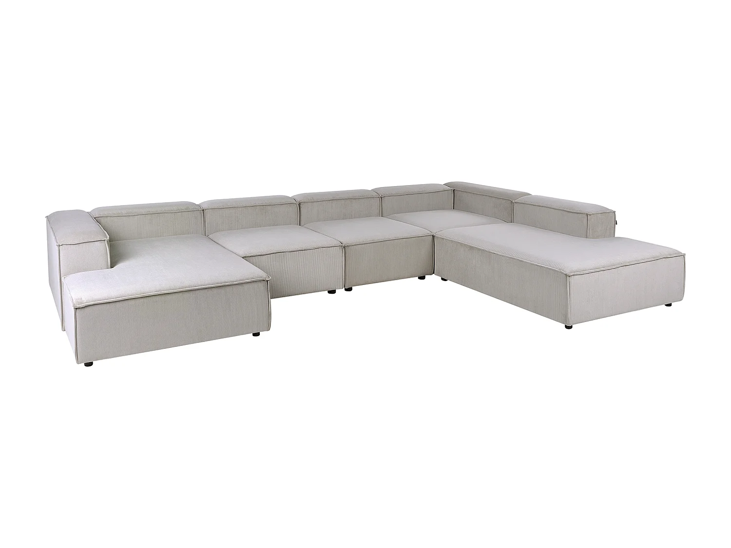 Canapé d'angle modulable 5 places ARDAL Velours côtelé Taupe Côté droite