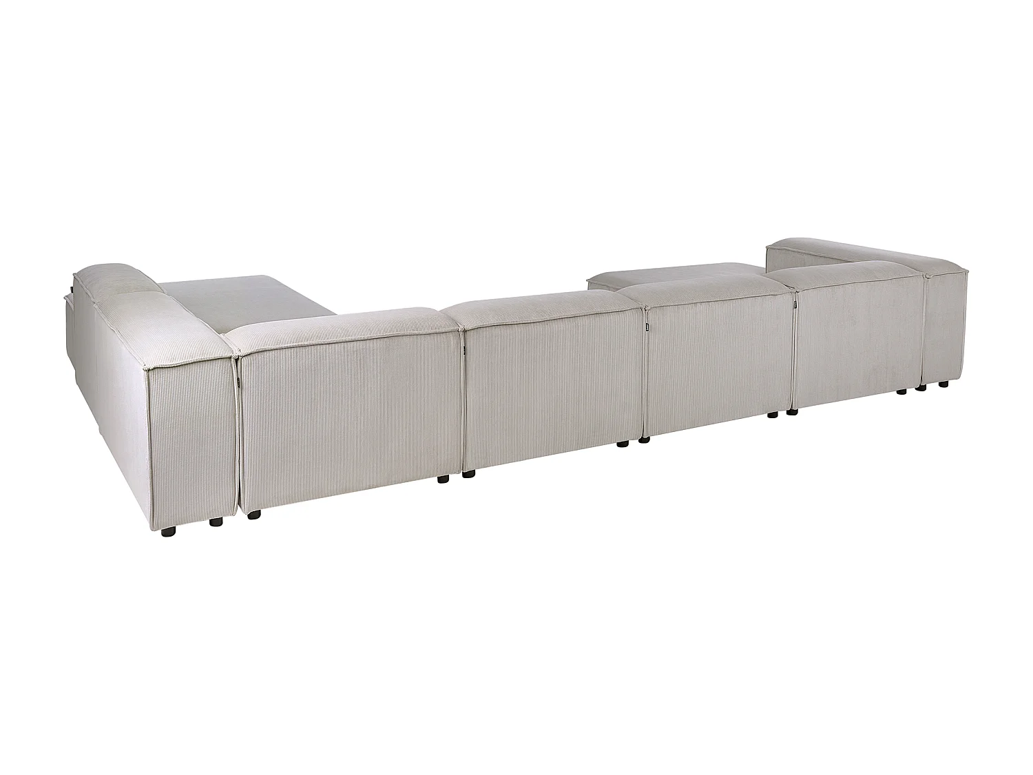 Canapé d'angle modulable 5 places ARDAL Velours côtelé Taupe Côté droite