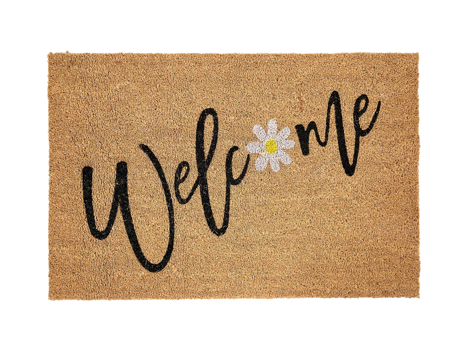 Paillasson CALIBATO Naturel 60 x 90 cm Texte Fibre de coco