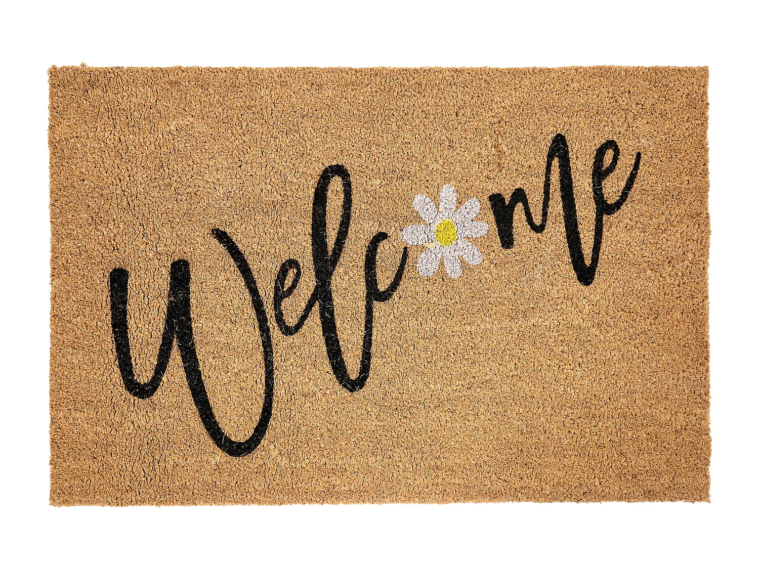 Paillasson CALIBATO Naturel 60 x 90 cm Texte Fibre de coco