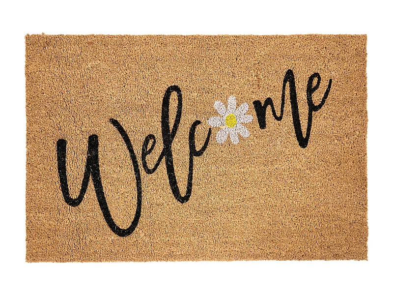 Paillasson CALIBATO Naturel 60 x 90 cm Texte Fibre de coco