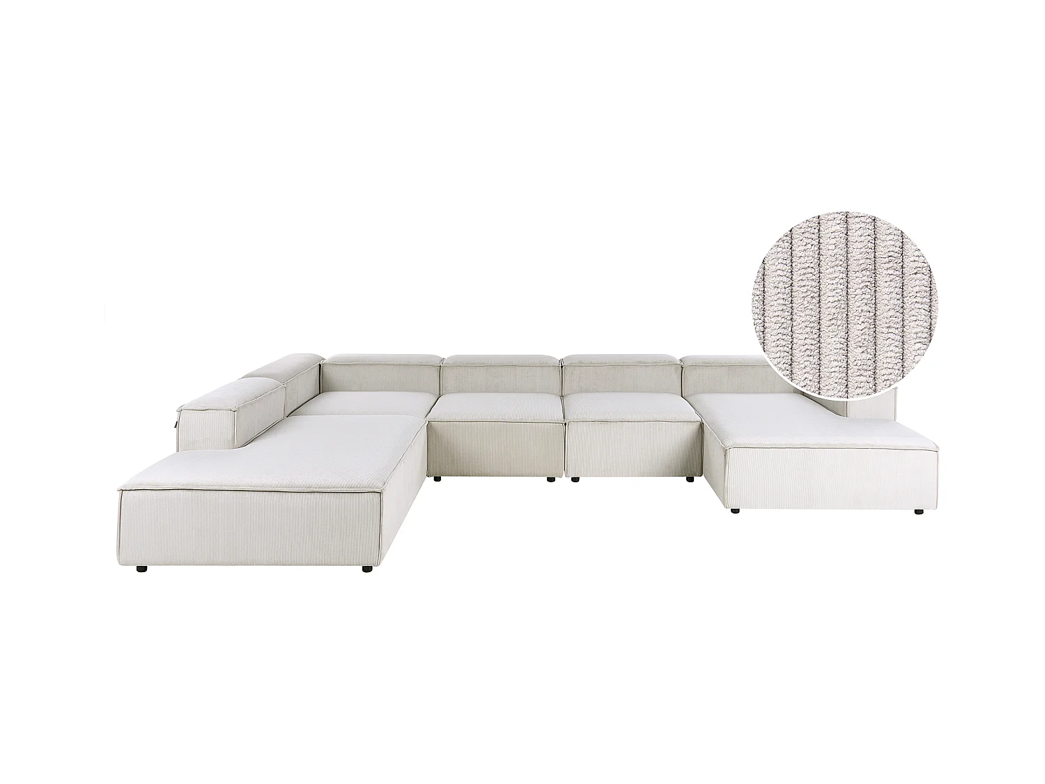 Canapé d'angle modulable 5 places ARDAL Velours côtelé Taupe Côté droit