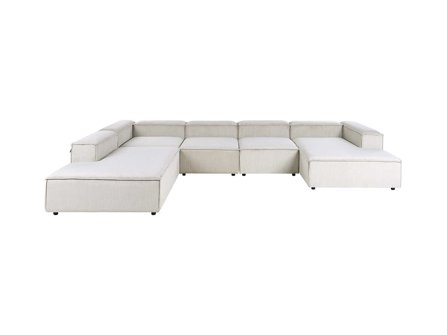 Canapé d'angle modulable 5 places ARDAL Velours côtelé Taupe Côté droit