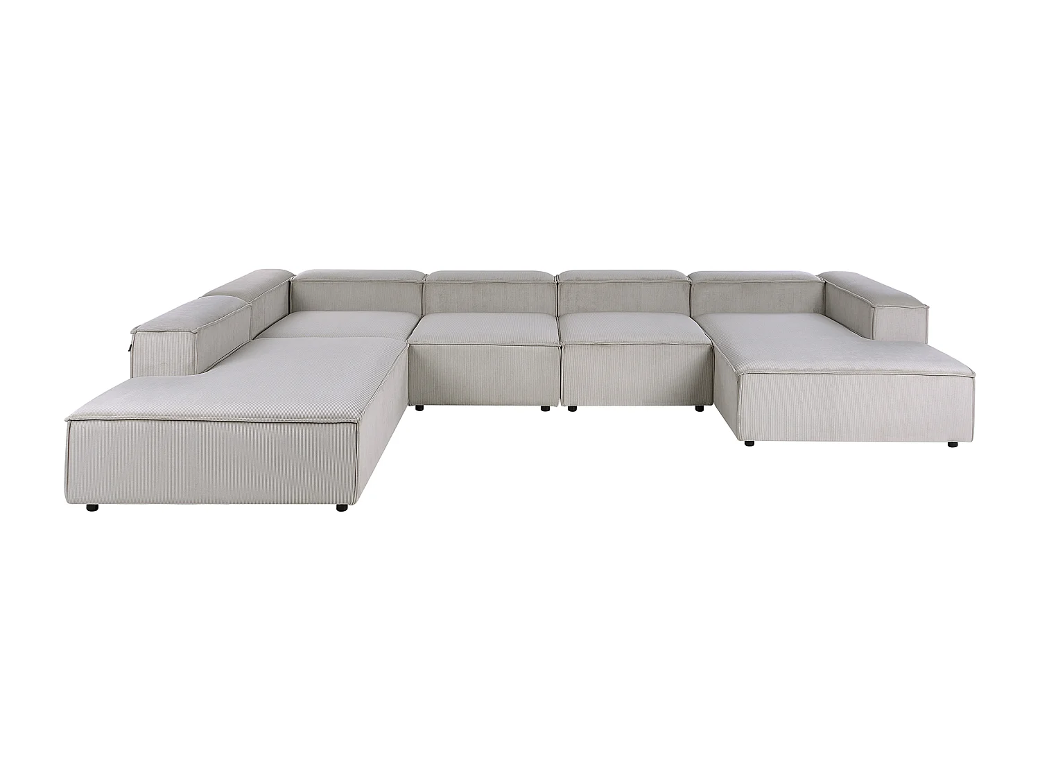 Canapé d'angle modulable 5 places ARDAL Velours côtelé Taupe Côté droit