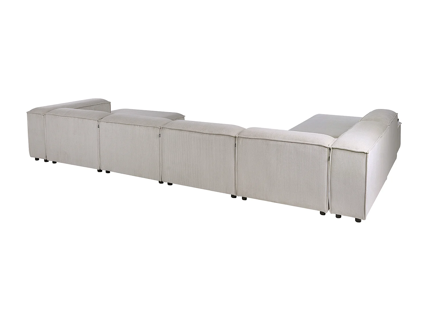 Canapé d'angle modulable 5 places ARDAL Velours côtelé Taupe Côté droit