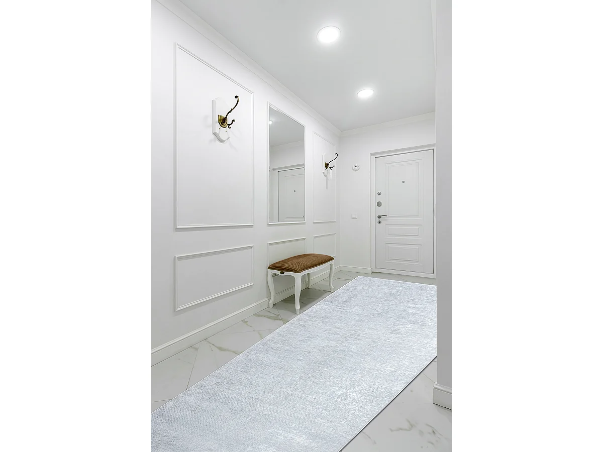 TAPIS DE COULOIR antidérapant LOTUS SMOOTH 52421 Mélange gris lavabl 60x980 cm