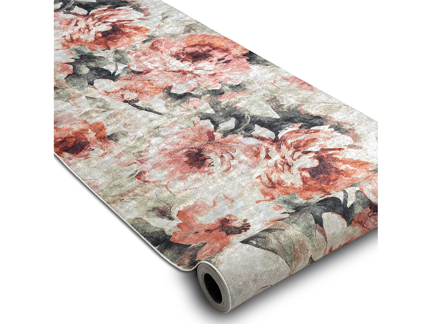 Läufer Antirutsch LOTUS BOUQUET 52900 Blumen beige / rosa ZUM WASCHEN 80x1250 cm