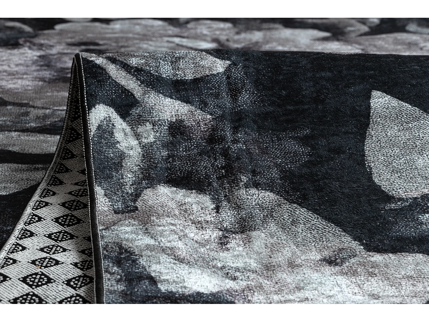 TAPIS DE COULOIR antidérapant LOTUS BOUQUET 52901 Fleurs gris / beige 60x870 cm