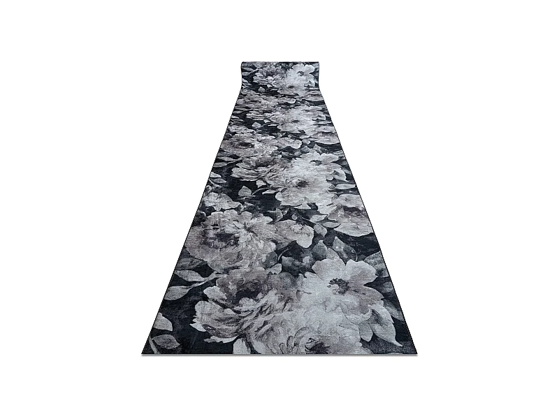 TAPIS DE COULOIR antidérapant LOTUS BOUQUET 52901 Fleurs gris / beige 60x310 cm