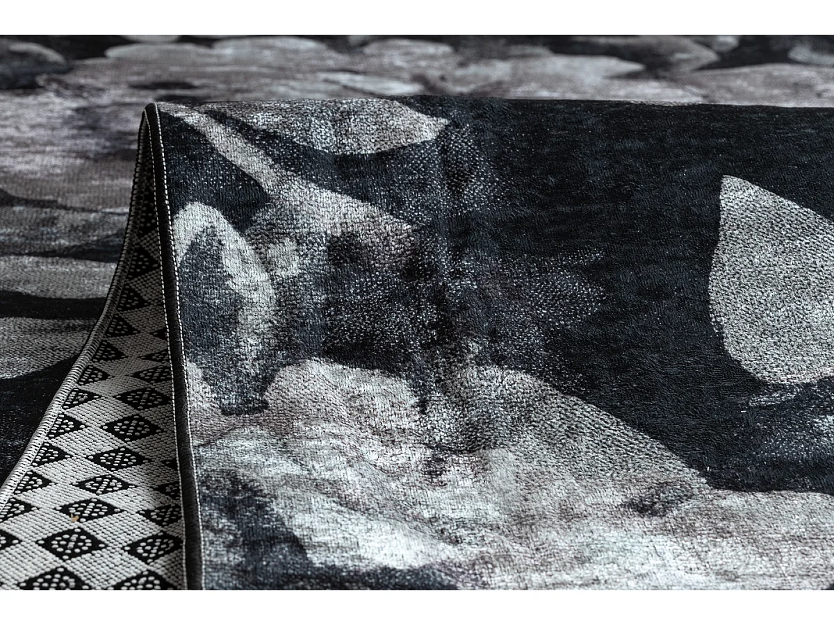 PASSATOIA gommata LOTUS BOUQUET 52901 Fiori grigio / beige lavabile 120x860 cm