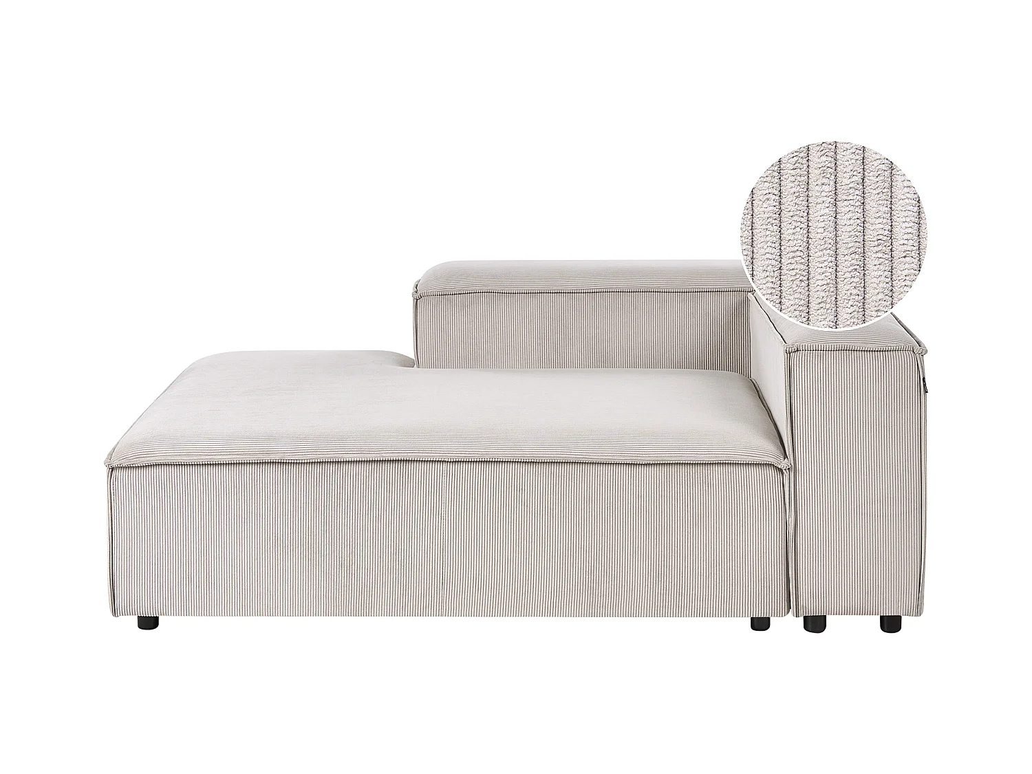 Chaise longue côté droit ARDAL Velours côtelé Taupe