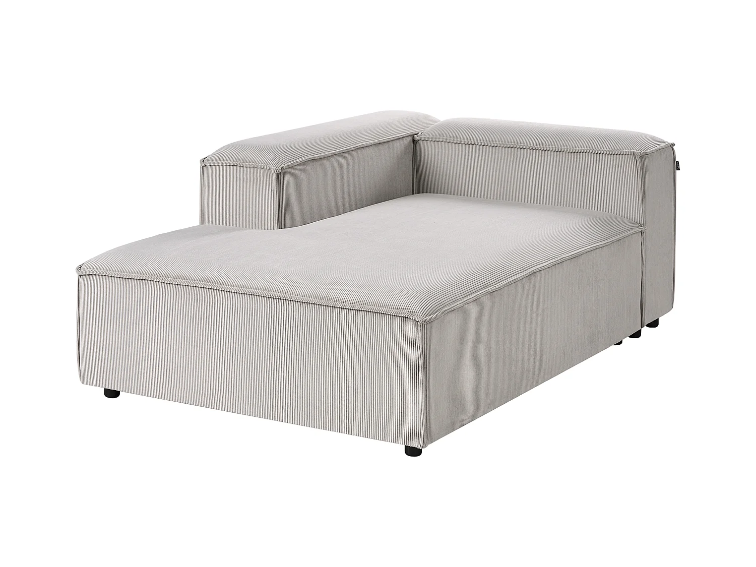 Chaise longue côté droit ARDAL Velours côtelé Taupe