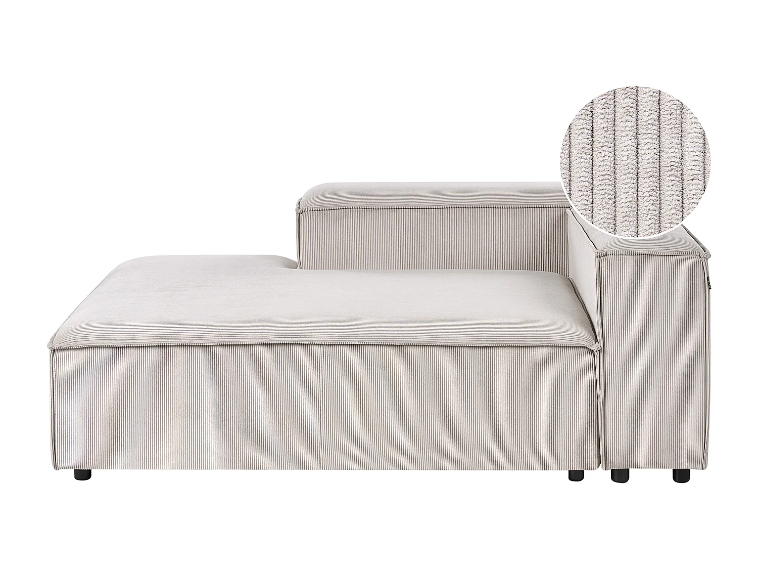 Chaise longue côté droit ARDAL Velours côtelé Taupe