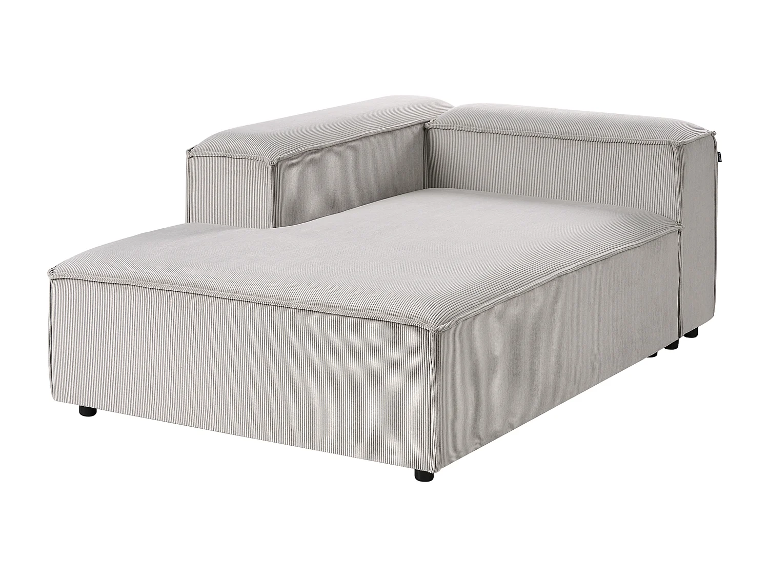 Chaise longue côté droit ARDAL Velours côtelé Taupe