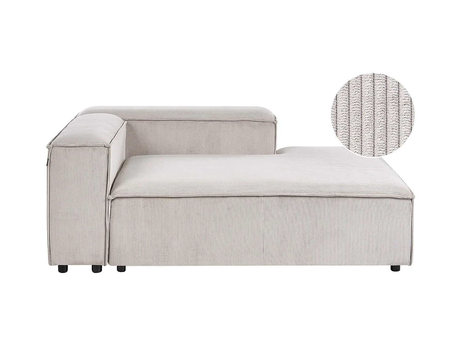 Chaise longue côté droite ARDAL Velours côtelé Taupe