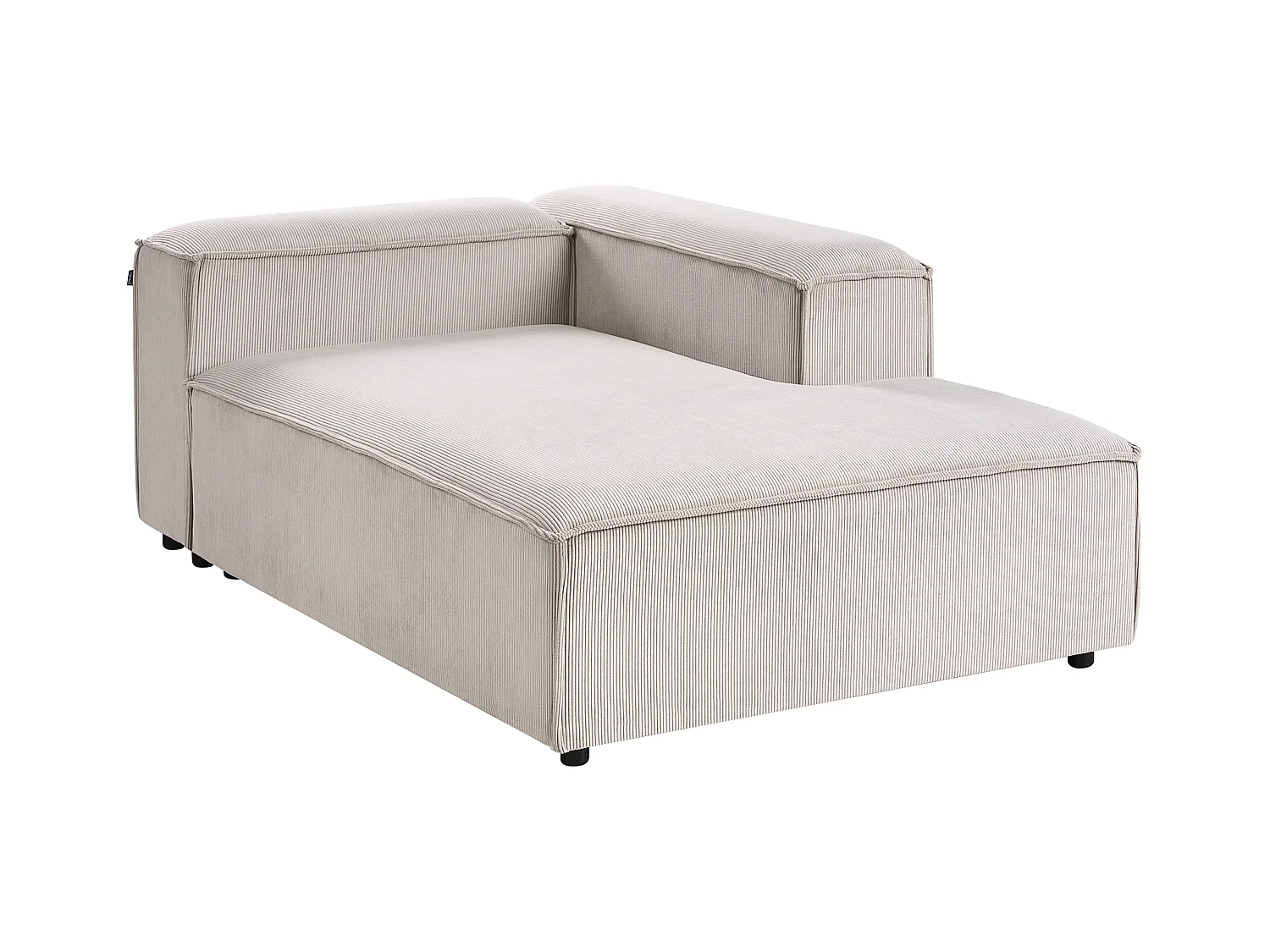 Chaise longue côté droite ARDAL Velours côtelé Taupe