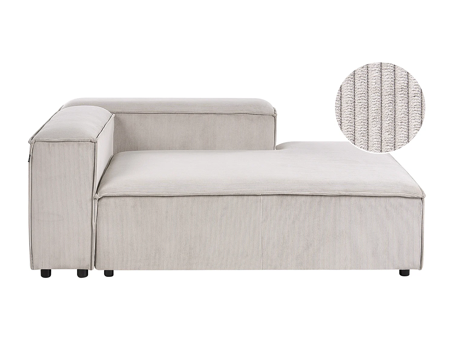 Chaise longue côté gauche ARDAL Velours côtelé Taupe