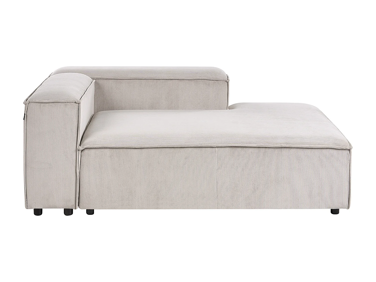 Chaise longue côté gauche ARDAL Velours côtelé Taupe