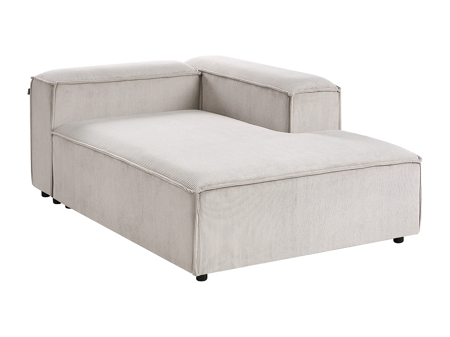 Chaise longue côté gauche ARDAL Velours côtelé Taupe