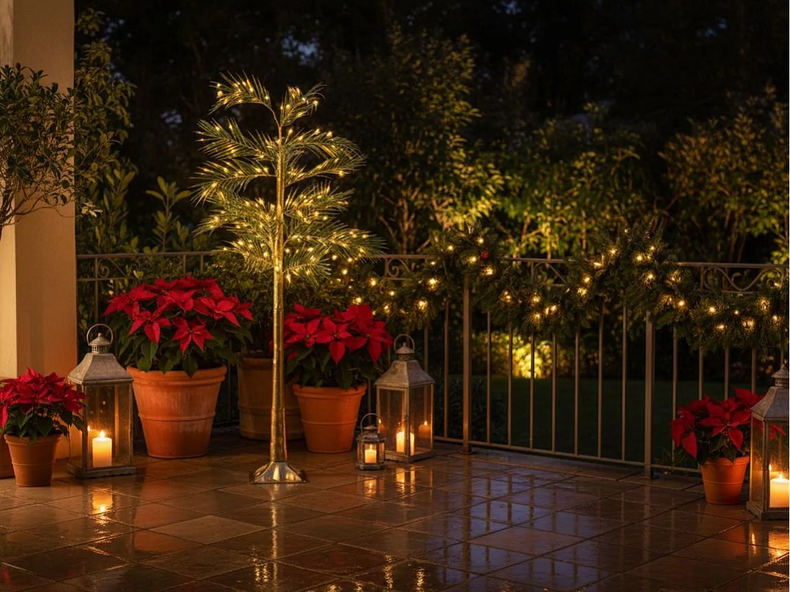Décoration extérieure LED PALJAVESI 175 cm Arbre Doré