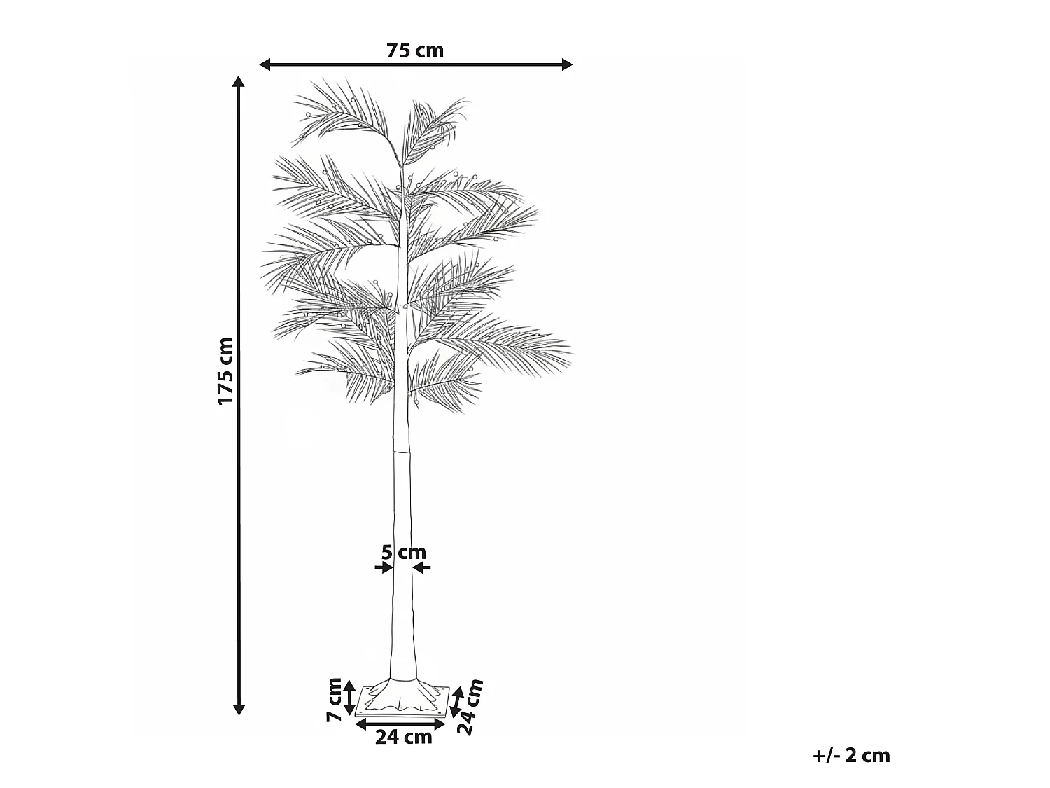 Décoration extérieure LED PALJAVESI 175 cm Arbre Doré