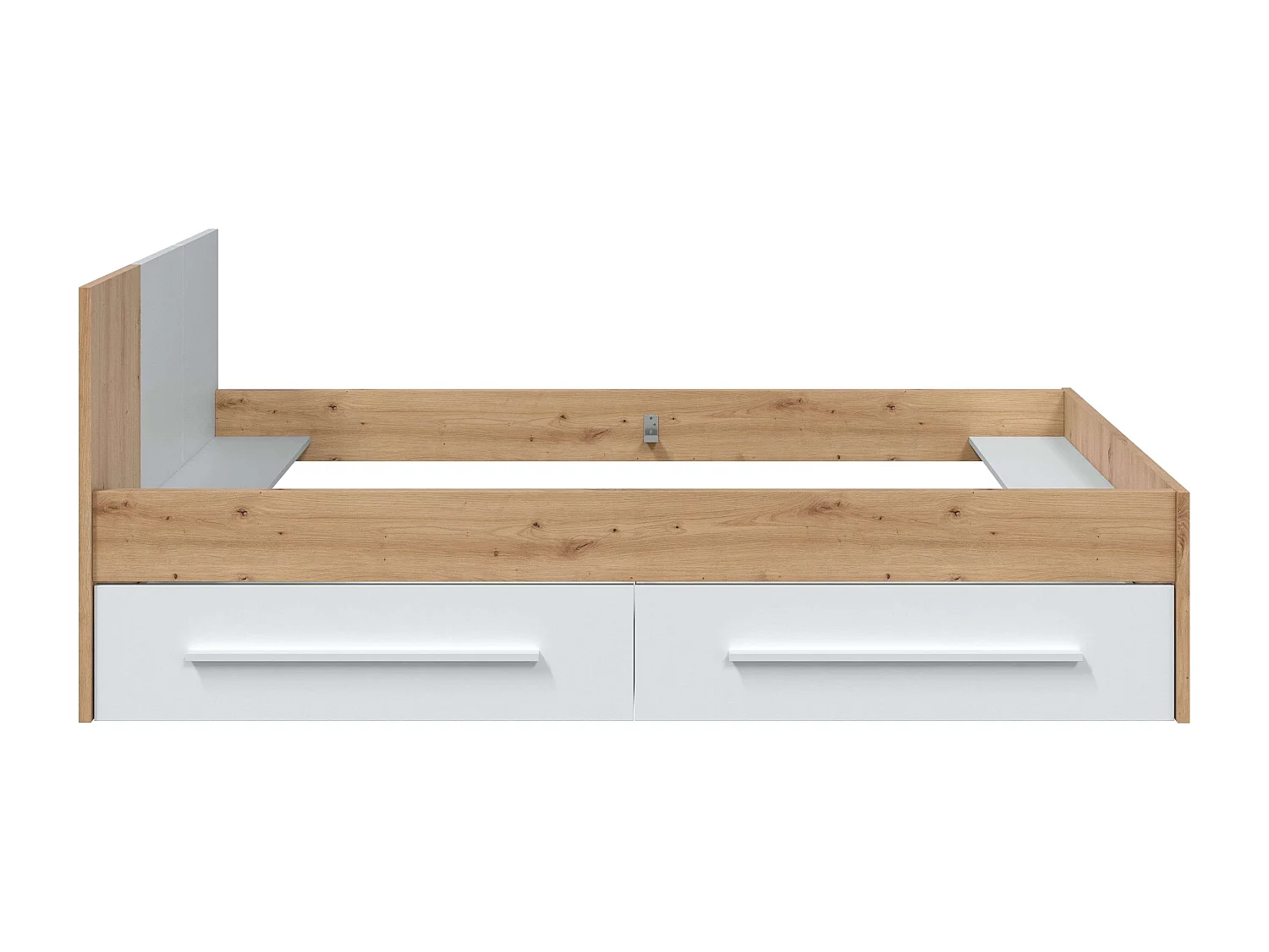 Pack muebles juvenil cama y armario blanco mate y roble nodi diseño moderno