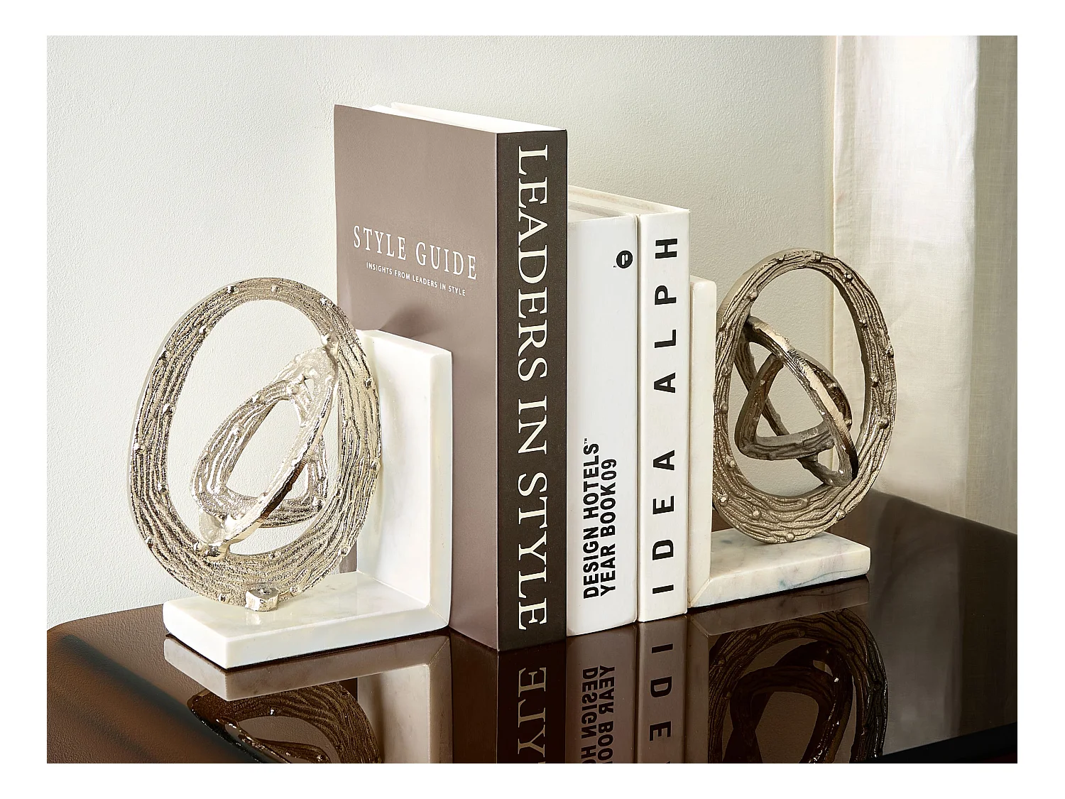 Serre-livres RABINA Marbre Argenté