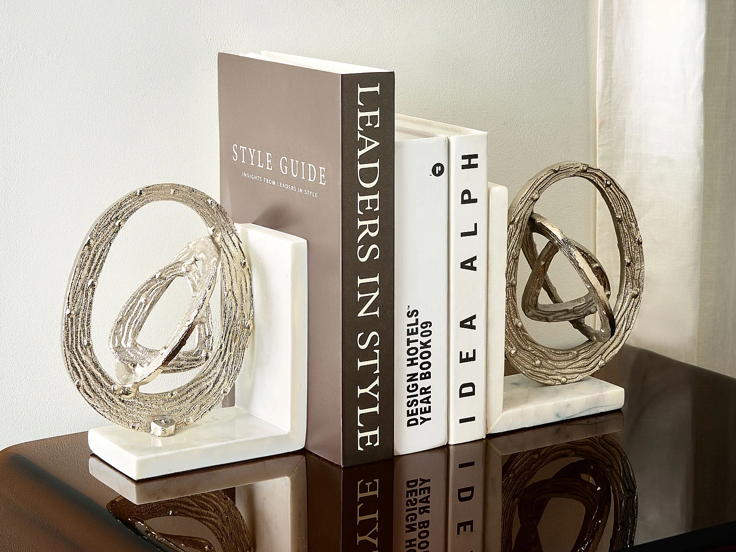 Serre-livres RABINA Marbre Argenté