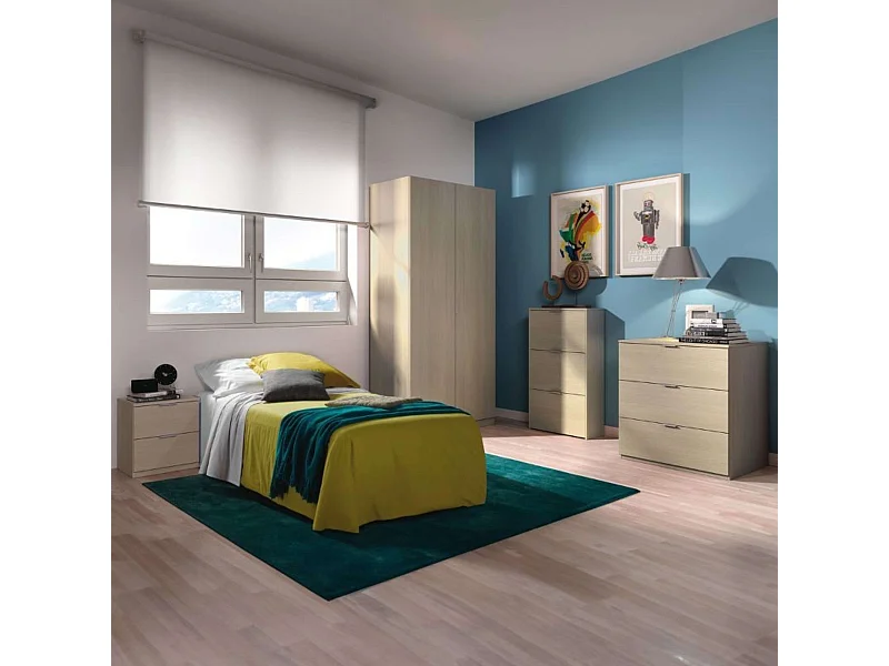 Pack 4 muebles aux. dormitorio juvenil en color roble