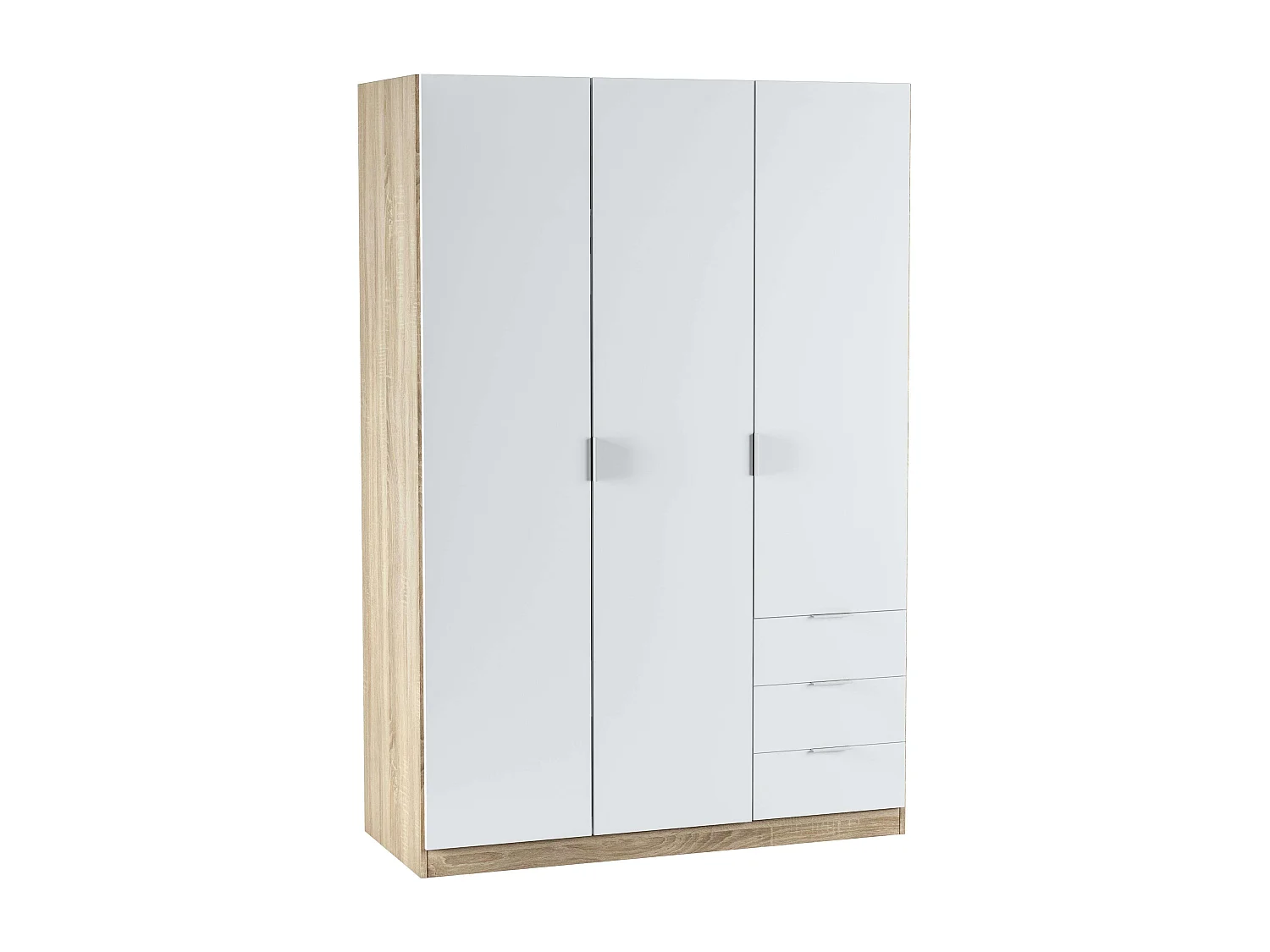 Pack Dormitorio Juvenil (Cabezal+Mesita+Mesa+Estantería+Armario) Blanco/Roble