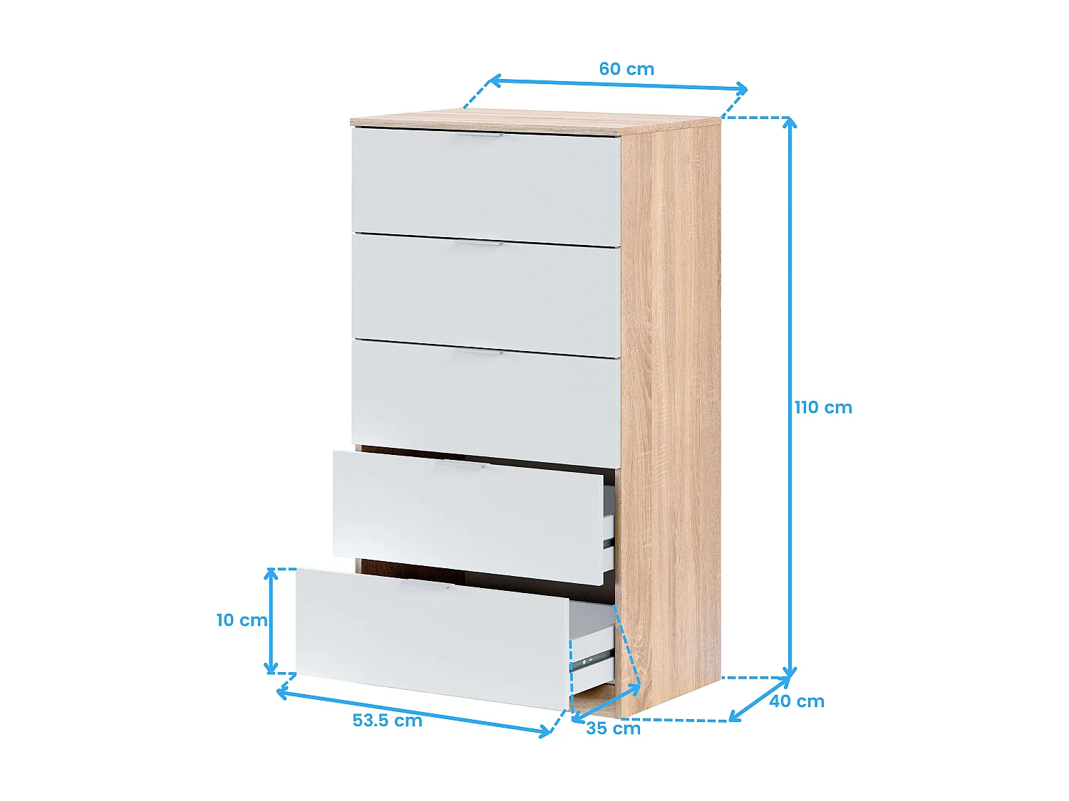 Conjunto Hab. Juvenil Infantil Blanco Artik Mate y Roble Canadian Cmplto