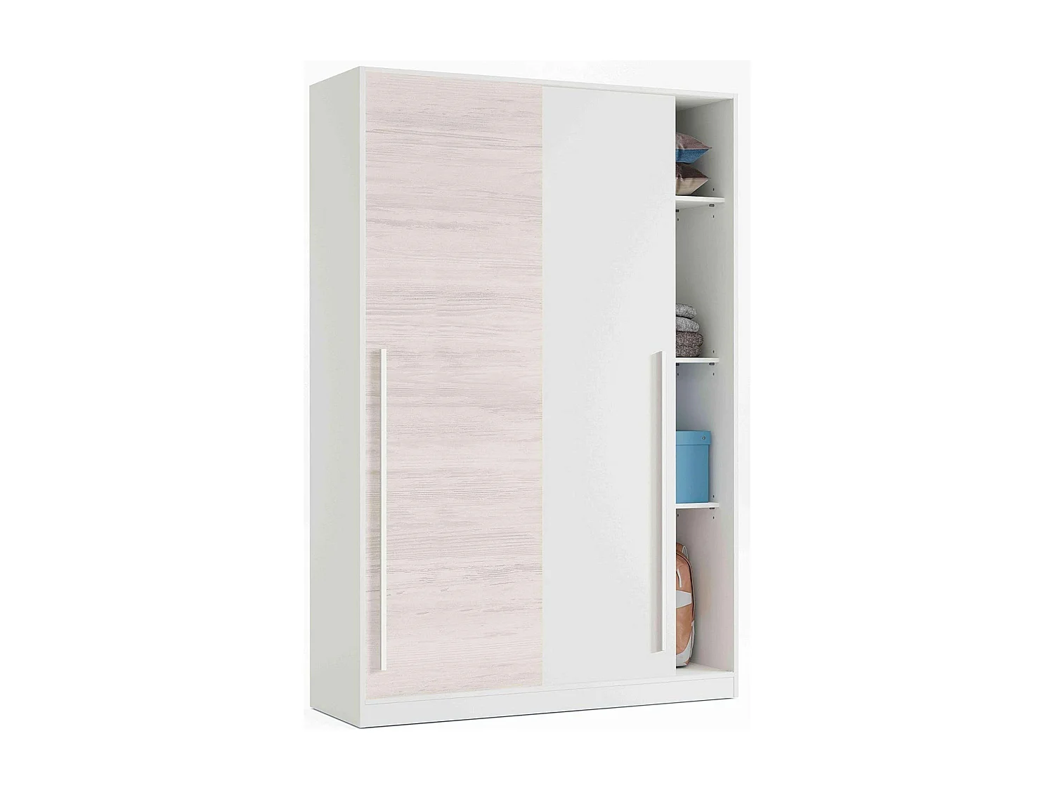 Pack Muebles Infantil Elliot: cama Nido+estantería+armario+somieres 90x190cm