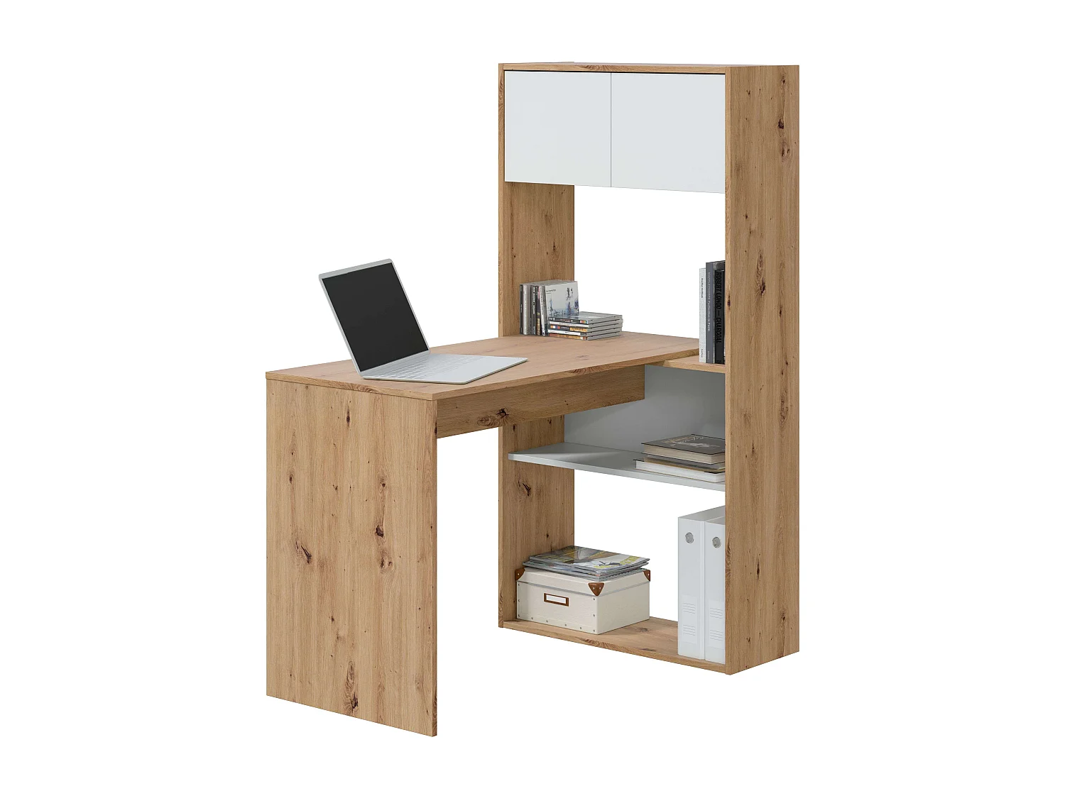 Conjunto Muebles Dormitorio Juvenil Melamina Roble Nodi Blanco Artik