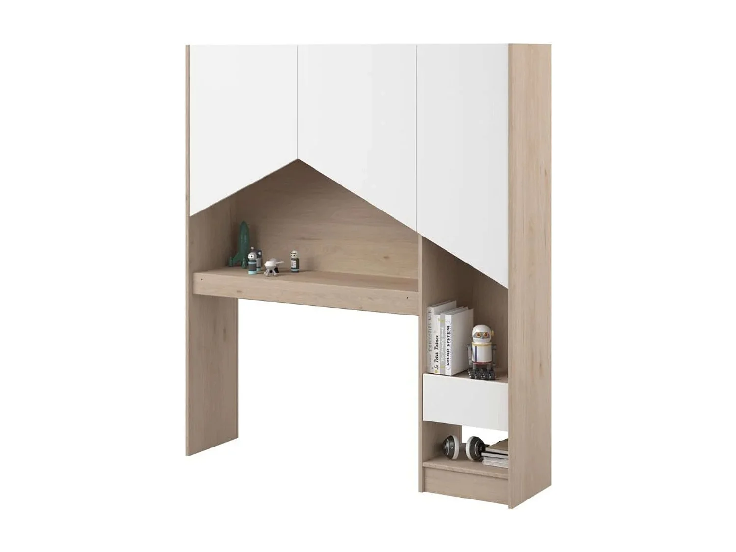 Pack muebles Child dormitorio juvenil roble Jackson/blanco mate