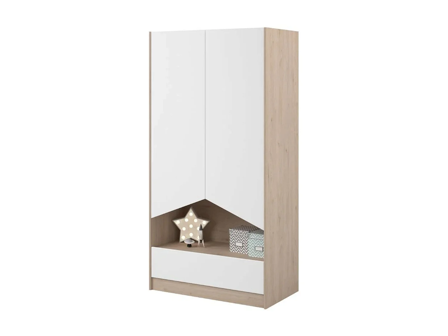 Pack muebles Child dormitorio juvenil roble Jackson/blanco mate