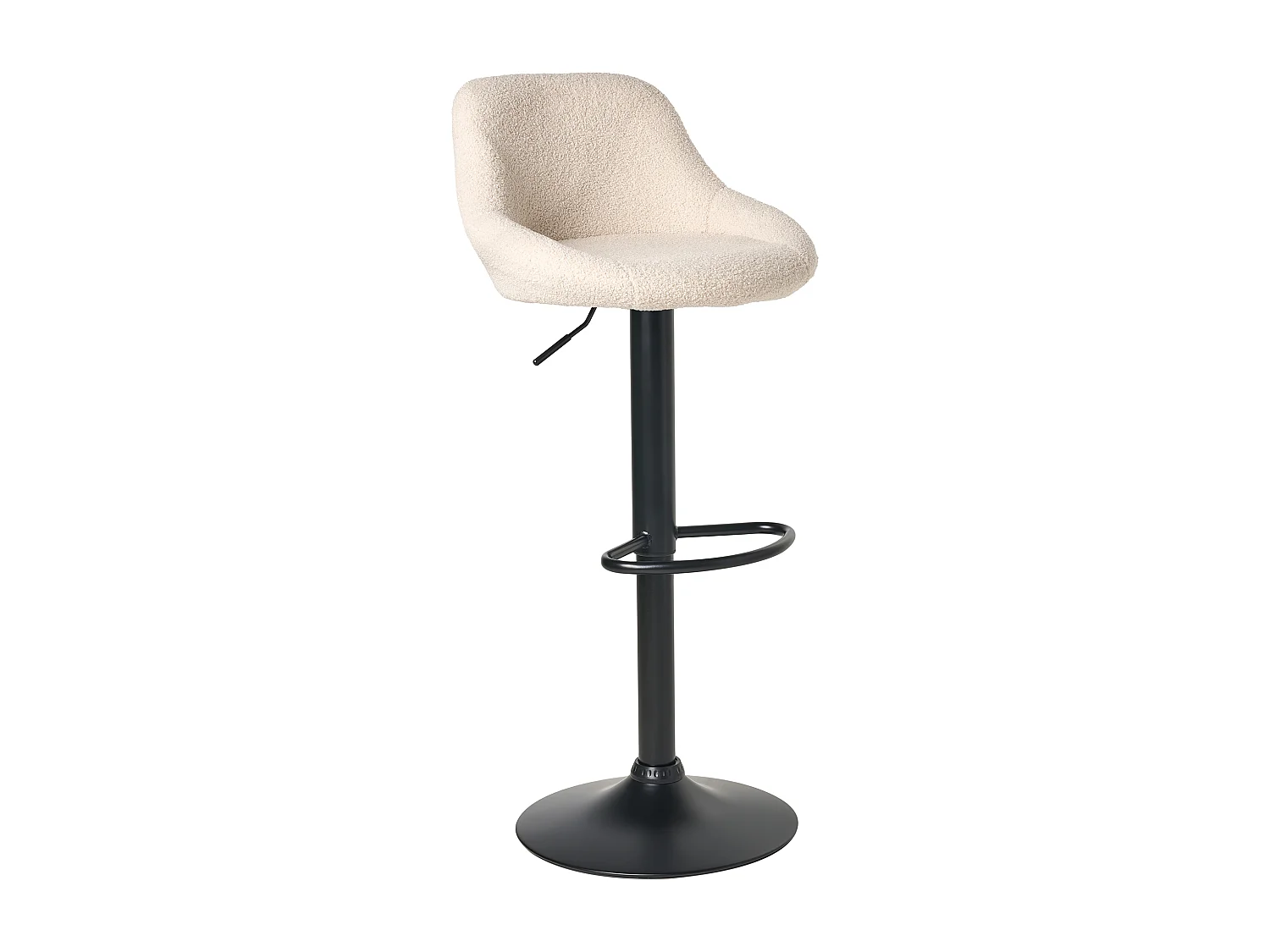 Lot de 2 tabourets de bar MEDULIN Bouclé Beige clair